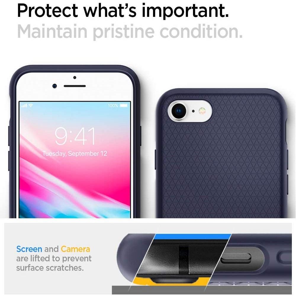 Apple iPhone SE (2022) case blue SPIGEN Liquid Air
