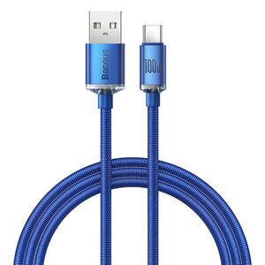 Baseus Baseus - Data Cable Crystal Shine (CAJY000403) - USB to Type-C, 100W, 1.2m - Blue 6932172602819 έως 12 άτοκες Δόσεις