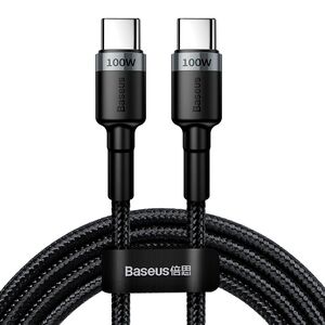 Baseus Date Cable Type-C, 100W, 2m - Baseus Caffeine (CATKLF-ALG1) - Gray / Black 6953156216365 έως 12 άτοκες Δόσεις