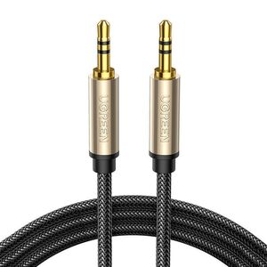 AUX cable mini jack 3.5mm Ugreen AV125, gold-plated, 3m (gray) 6957303816057