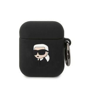 Karl Lagerfeld KLA2RUNIKK AirPods 1/2 cover black/black Silicone Karl Head 3D 3666339087807