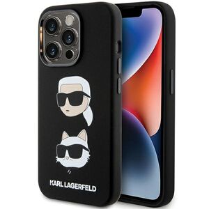 Karl Lagerfeld Silicone Karl&amp;Choupette Head case for iPhone 15 Pro - black 3666339164812