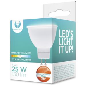 LED Bulb GU5,3 MR16 3W 12V 4500K 130lm 38° Forever Light 5900495881618