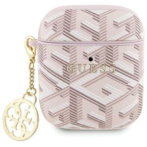 Guess case for AirPods 1 / 2 GUA2PGCE4CP pink Gcube Classic Gold Logo W/Charm 3666339171186