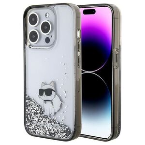 Karl Lagerfeld case for iPhone 15 Pro 6,1&quot; KLHCP15LLKCNSK transparent hardcase Liquid Glitter Choupette 3666339164218