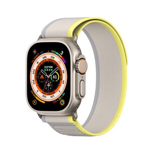 Sport Velcro Strap for Apple Watch Ultra / 9 / 8 / 7 / 6 / SE / 5 / 4 / 3 / 2 / 1 (42, 44, 45, 49 mm) Dux Ducis Strap YJ Version - yellow-beige 6934913026991