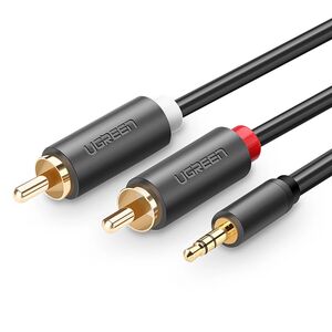 Ugreen AV102 10772 cable 3.5 mm mini jack (male) / 2RCA (male) 1m - gray 6957303817726