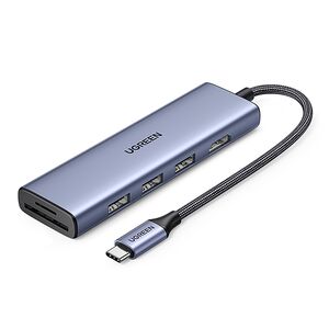 HUB Ugreen CM511 20956A 6in1 USB-C - HDMI / 3x USB-A 3.0 / SD/TF card reader - gray 6941876212620