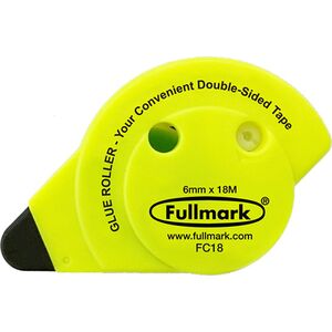 Fullmark  Klej w taśmie permanentny, fluorescencyjny żółty, 6mm x 18m, Fullmark