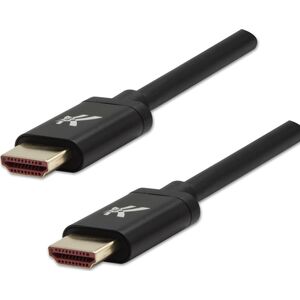 Video Kabel HDMI M - HDMI M, HDMI 2.1 - Ultra High Speed, 2m, pozłacane złącza, aluminiowa obudowa,, czarny, Logo 8K@60Hz, 48Gb/s