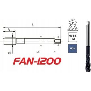 Fanar GWINTOWNIK M14 DIN-376C R40 (6H) HSSE-PM TICN FAN