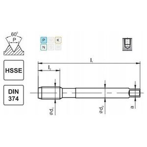 Fanar GWINTOWNIK M16x1 DIN-374C R40 (6H) HSSE 800