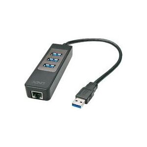 HUB USB Lindy 1x RJ-45  + 3x USB-A 3.0 (43176)