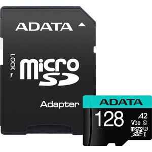 Karta ADATA Premier Pro MicroSDXC 128 GB Class 10 UHS-I/U3 A2 V30 (AUSDX128GUI3V30SA2-RA1)