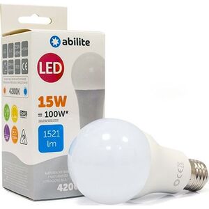 Abilite ŻARÓWKA LED ABILITE KLASYCZNA MLECZNA B.NEUTRALNA E27 15W/230V 1521LM A65