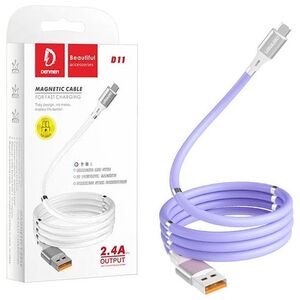 Kabel USB Denmen USB-A - USB-C 1 m Fioletowy (29364)