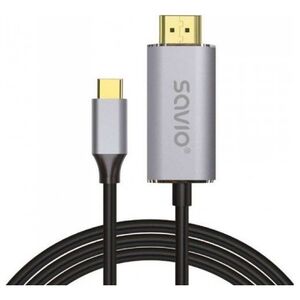 Kabel USB Savio USB-C - HDMI 2 m Czarno-srebrny (SAVKABELCL-171)