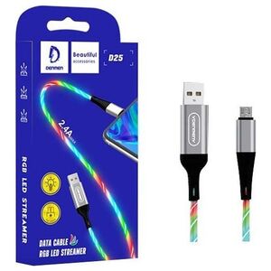 Kabel USB Vega USB-A - microUSB 1 m Srebrny (29971)