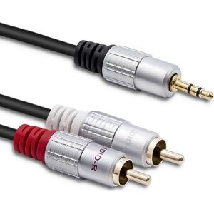 Kabel Qoltec Jack 3.5mm - RCA (Cinch) x2 2m czarny (1_789341)