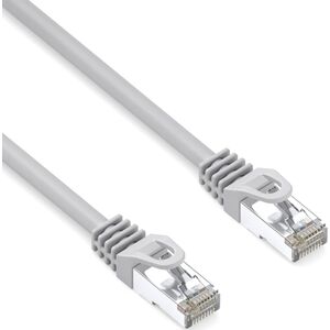 Lsoh S/FTP patchcord, Cat.6a, RJ45 M - RJ45 M, 1 m, podwójnie ekranowany, LSOH, szary, 10 Gb/s economy