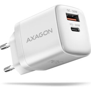 Ładowarka Axagon ACU-PQ30W Ładowarka sieciowa PD & QC 30W, QC3.0,4.0/AFC/FCP/PPS/Apple Biała