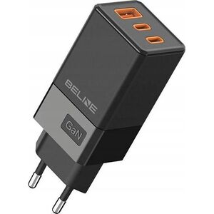 Ładowarka Beline Ładowarka sieciowa 65W GaN 2xUSB-C+USB-A bez kabla Czarna