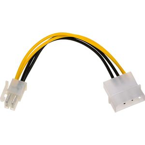 Akyga Molex - ATX/EPS 4-pin, 0.15m, Żółty (AK-CA-12)