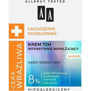 AA Cera Wrażliwa Łagodzenie Podrażnień 72H intensywnie nawilżający krem do każdego rodzaju cery na dzień 50ml