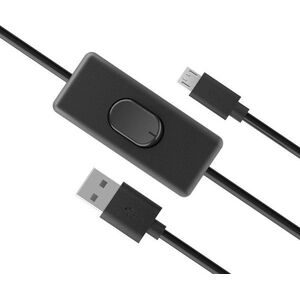 Akasa AKASA kabel USB-A 2.0 na Micro-B, napájecí kabel se switchem (pro Raspberry Pi 3 / 2 /1 / Zero), 1.5m