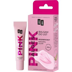 AA AA Aloes Pink regenerujący balsam do ust Natural Glow 10g