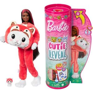 Lalka Barbie Mattel Cutie Reveal Kotek-Panda Czerwona Seria Kostiumy Zwierzaczki (HRK23)