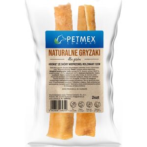 Petmex PETMEX - Krokiet ze skóry wieprzowej rolowany gryzak naturalny 12cm 2szt.