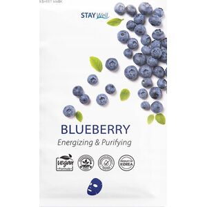 STAY WELL_Climate Neutral Face Mask energetyzująca i oczyszczająca maska na twarz w płachcie Blueberry 23g