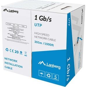 Lanberg Kabel LAN UTP 1GB/S 305M drut CCA niebieski