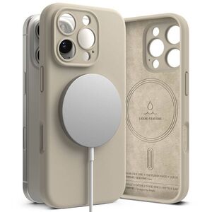 Case for IPHONE 16 PRO Ringke Silicone Magnetic MagSafe Stone creamy 8809961789984