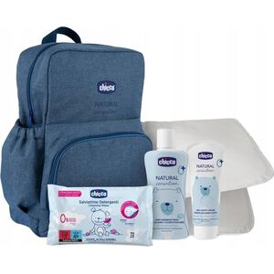 CHICCO_SET Mum and Baby płyn do mycia ciała i włosów 200ml + krem na odparzenia 100ml + chusteczki nawilżane 16szt + mata do zmiany pieluszek +n plecak