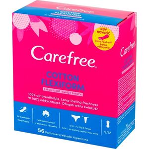 Carefree Carefree Cotton Flexiform Wkładki higieniczne Fresh Scent - świeży zapach 1op.-56szt