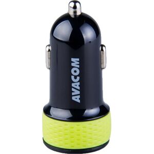 Ładowarka AQ Avacom ładowarka samochodowa z dwoma wyjściami USB 5V/1A - 3.1A, czarno-zielona