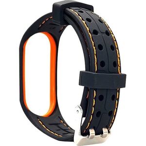 Beline Beline pasek Mi Band 6/5 Smart czarno-pomarańczowy black/orange