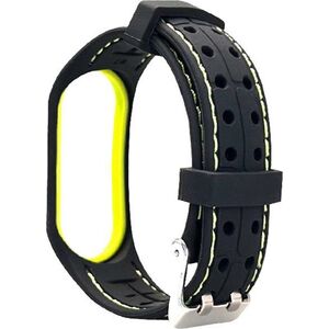 Beline Beline pasek Mi Band 3/4 Smart czarno-limonkowy black/lime