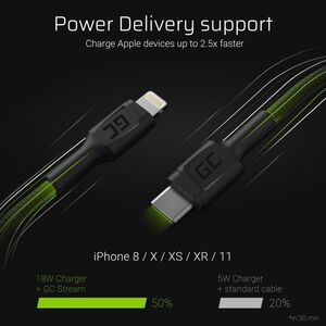 Green Cell USB-C - Καλώδιο Lightning 1 m Μαύρο (KABGC07) 6288162