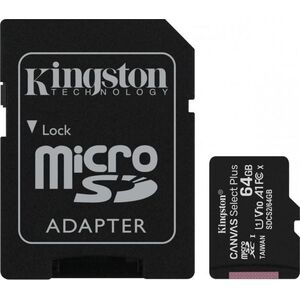 Κάρτα Kingston Canvas Select Plus MicroSDXC 64 GB Class 10 UHS-I/U1 A1 V10 (SDCS2/64GB) 6317430