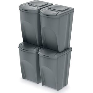 Garbage basket Prosperplast Sortibox for segregation 4 x 35L grey (IKWB35S4-405U)