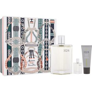 Hermes Set Hermes: H24, Eau De Toilette, For Men, 100 ml + H24, Eau De Toilette, For Men, 5 ml *Miniature + H24, Energy & Hydration, Cream, For Face, 20 ml For Men