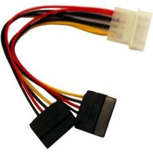 Gembird Molex - SATA x2, 0.15m, Wielokolorowy (CCSATAPSY)