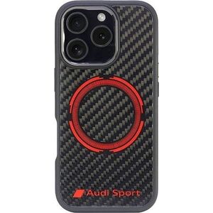 Audi Audi Carbon Fiber Sport Red Circle MagSafe iPhone 16 Pro 6.3" czarny/black hardcase AUS-TPUPCMIP16P-RSQ/D5-BK