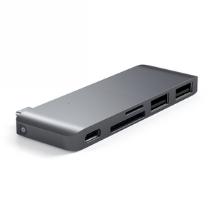 Satechi Type-C USB Pass-through hub for mobile devices USB-C, 60W, 2x USB-A, micro/SD card reader space gray STH82 879961005634