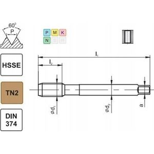 Fanar THREAD M20X1.5 DIN-374B (6H) HSSE TIN 800X 12515498 5900920752698