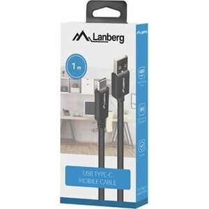 Kabel USB Lanberg USB-A - USB-C 1 m Czarny (CA-USBO-15CU-0010-BK)