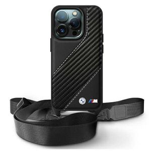 Original Case IPHONE 16 PRO MAX BMW Hardcase M Edition Carbon Stripe & Strap (BMHCP16X23PSCCK) black 3666339324315